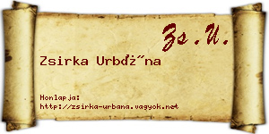 Zsirka Urbána névjegykártya